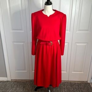 Vintage 80’s red belted dress